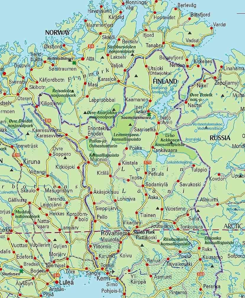 bản đồ của phần Lan và lapland