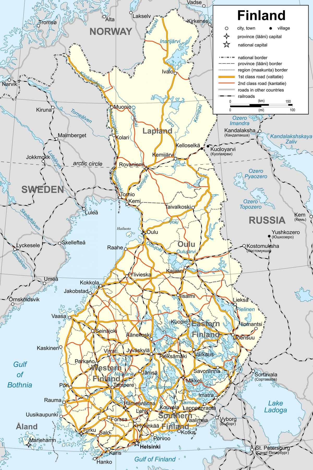 Bản đồ của phần Lan chính trị
