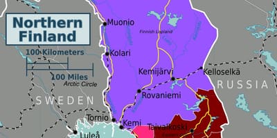 Bản đồ của bắc phần Lan