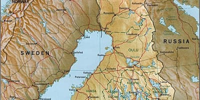 Bản đồ của phần Lan địa hình